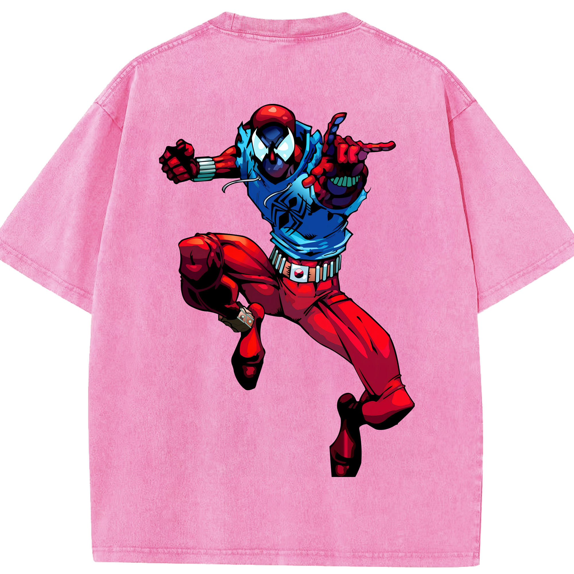 （画像用） Spider Man スパイダーマン 綿100% ヴィンテージ風 半袖Tシャツ（背面プリント）
